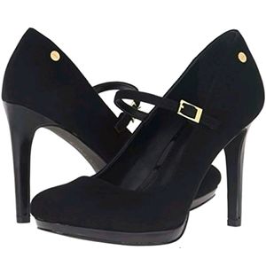 Calvin Klein Black Suede Stiletto Dress Pumps